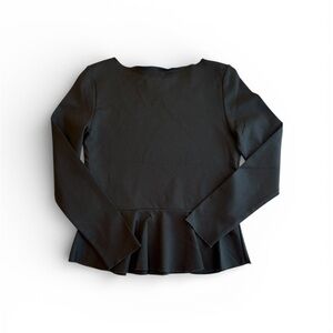 Jason Wu Black Long Sleeve Peplum Top